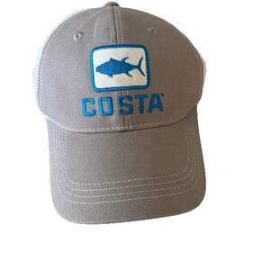 Costa Del Mar Fishing Embroidered Snapback Mesh Trucker Adjustable Cap Hat Gray